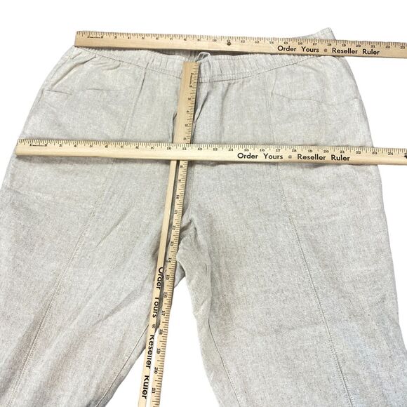 Old Navy Linen Pants Womens XL Beige Casual Flat Front Straight Leg Drawstring - Picture 3 of 16